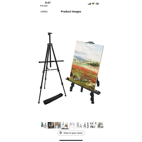 RRFTOK Portable Artist Easel Tripod Stand w/Bag–Adjustable Height, Black Metal - Picture 2 of 16